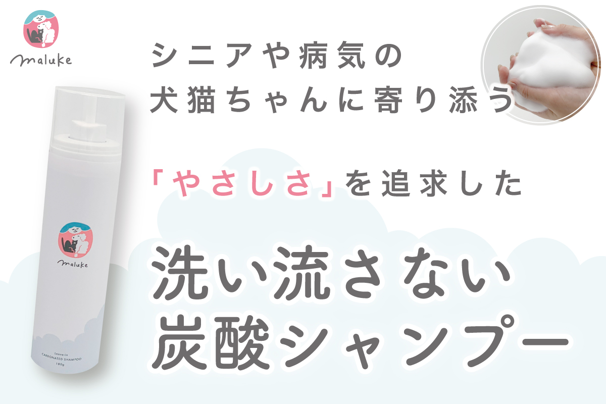 【クラファン先行販売】洗い流さない炭酸シャンプーで、シニアや病気の犬猫ちゃんにたくさんの”やさしさ”を