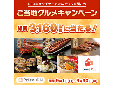 【その場で当たる！Prize ON限定 ご当地グルメキャンペーン】を9月1日（日）より開催いたします