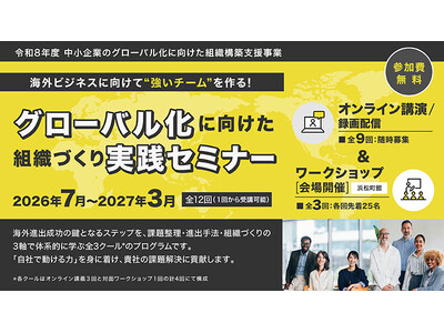 【7/2開催開始】グローバル化に向けた組織づくり実践セミナー（第1クール：海外展開の課題把握）〔無料〕