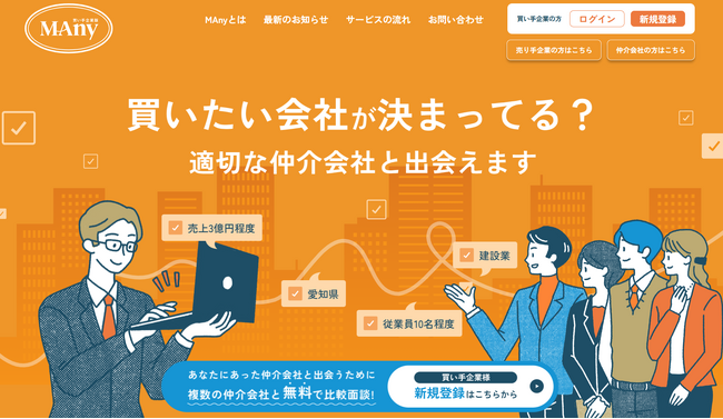 “本当に買いたい案件”と出会える！M&Aマッチングの新常識『買い手企業版MAny』公開