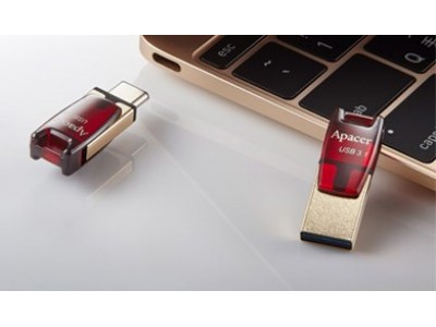 Apacer USB 3.1 Type-C ファミリーの新製品 リバーシブルデュアルフラッシュドライブAH180