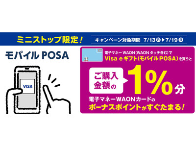 【ミニストップ限定】 「Visa eギフト × 電子マネーWAONキャンペーン」
