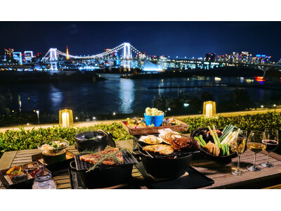 お台場 “世界最大級” の噴水「東京アクアシンフォニー」とともに 活伊勢海老やTボーンステーキを味わう　...