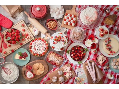 【ヒルトン東京お台場】アメリカンキッチンで大切な人へのスイーツ作りをイメージした赤と白のストロベリーデザートビュッフェ「Girl’s Sweets Kitchen」