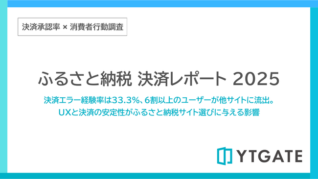 ふるさと納税の駆け込み期に決済エラーが直撃　33.3％が失敗経験、6割以上が他サイトへ流出【決済承認率調査-ふるさと納税編】