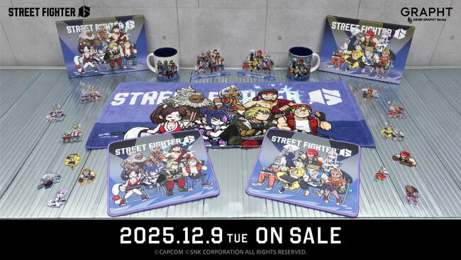 GRAPHT、「ストリートファイター6」観虐先生描き下ろしアイテムの新作をリリース 12月9日よりタオル・キャンバスアート・マウスパッドなどをGRAPHT公式ECで予約開始