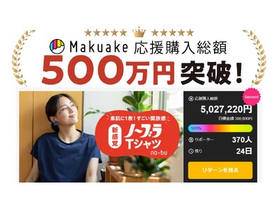 “今日はブラをしない日”が選べる。ノーブラTシャツno-bu、共感広がりMakuakeで500万円突破！7月6日までプロジェクト実施。