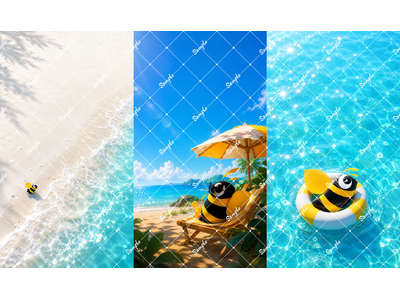 こんびーちゃんと旅行気分♪サマーリゾート風デザイン壁紙3種を無料配布開始！