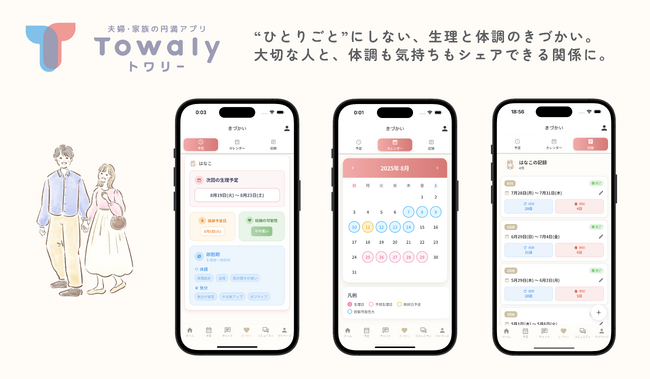 同性女性カップルでも使える生理・体調共有機能が「 Towaly（トワリー）」に登場。パートナーとの新しい支え合いのかたち