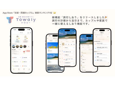 夫婦・カップルの対話を育むアプリ「 Towaly（トワリー）」― 旅行の計画から当日まで一緒に使える新機能「旅行しおり」をリリース