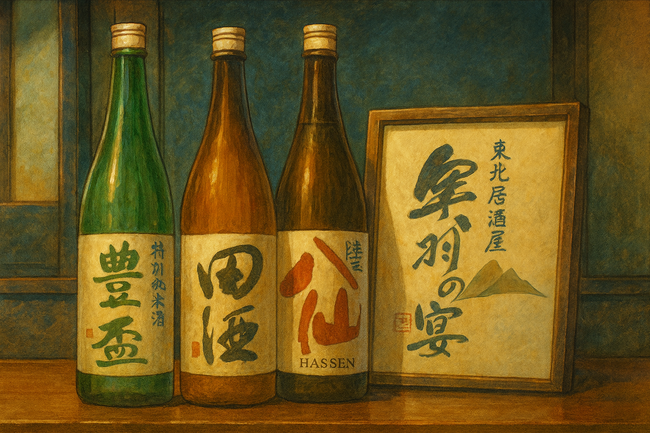 【秋葉原 御徒町】東北居酒屋 奥羽の宴 2周年記念｜今月の東北プレミアム日本酒「田酒・豊盃・陸奥八仙」から2杯2,000円で飲み比べ