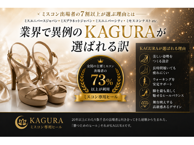 ミスコン出場者の7割以上が選ぶ理由とは── ミスユニバースジャパン、ミスプラネットジャパン、ミスユニバーシティ、全国のミセスコンテストで支持される”ミスコン専用ヒール『KAGURA』”の秘密を初公開