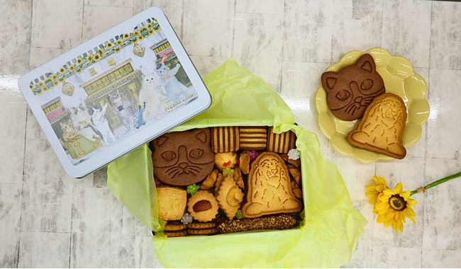 【期間限定パッケージ】猫たちの夏旅行をテーマにした日本橋三越本店×NEKO LABコラボクッキー缶 第三弾