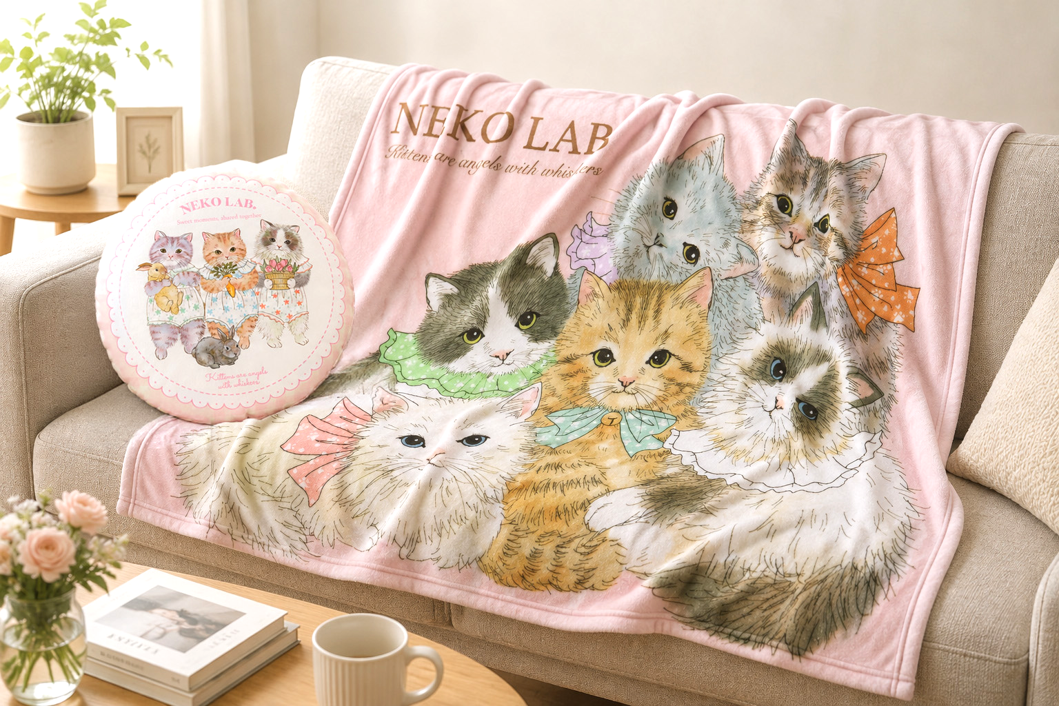 【NEKO LAB】人気の猫柄ブランケット2種を8月12日より一般販売開始