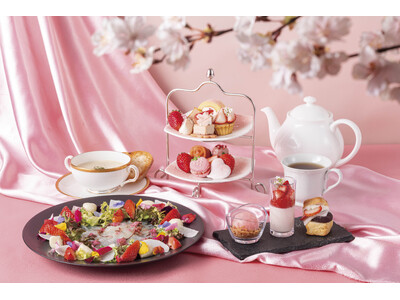 【舞浜ビューホテル by HULIC】いちごと桜がふんわりと春を彩る「いちごアフタヌーンティー」が登場。