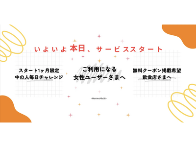 -HomiesMatti-女性限定の“めし友”マッチングアプリが8月1日正式リリース!『26歳の女性が日本で一番孤独』MRI発表の課題に向き合う。