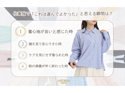【上品でフェミニンなオフィススタイルを提案する“アストリアオディール”】3月4日（水）よりマルチファンクションシャツを期間限定OFFでご提供