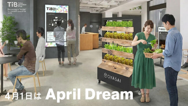 【東京都 TiB採択】“世界最小の畑”を街にインストールする「OYASAI FARM」、有楽町・Tokyo Innovation Baseにて4月1日より実機稼働展示を開始