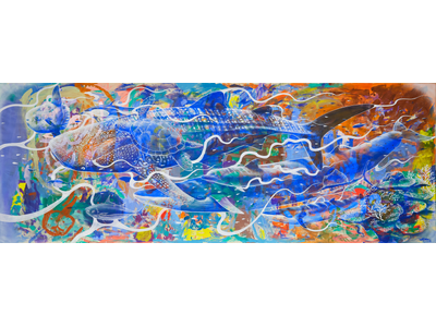 子どもたちと紡ぐ「土佐の美」─特大土佐和紙×漆喰壁画アート巡回展示が高知龍馬空港からスタート