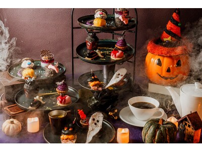 ティータイムで楽しむダークで華やかなハロウィン。昨年よりスイーツを充実させた「ハロウィンアフタヌーンティー」を10月1日より提供｜沖縄・ラグナガーデンホテル