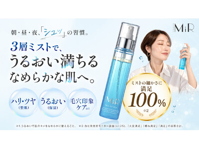 朝も、昼も、夜も。うるおい・ハリツヤ・毛穴印象ケア※を1本で。マラカイト由来のブルーをまとった「3層ミスト」が誕生。10月28日よりMakuakeで先行予約開始