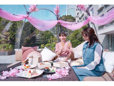 “桜”と“東京タワー”のダブル絶景とともに桜やさくら色で装飾したドームテント「SAKURA BUBBLE...