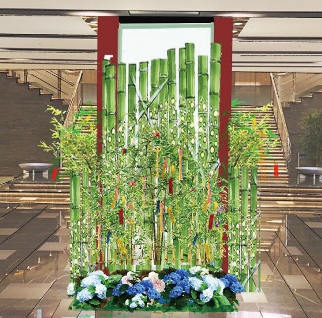 【リーガロイヤルホテル（大阪）】竹林の廃材をランタンに再利用した「七夕装飾」を設置