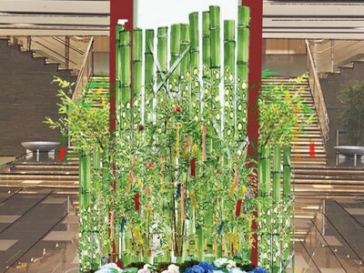 【リーガロイヤルホテル（大阪）】竹林の廃材をランタンに再利用した「七夕装飾」を設置