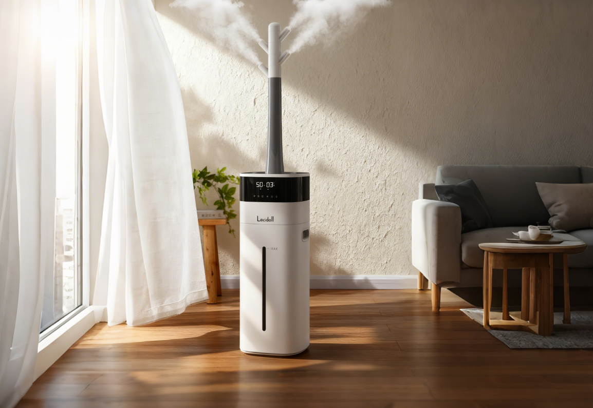 一度の給水で72時間乾燥知らず！LACIDOLL 20L大容量ハイブリッド加湿器（LCD-MH-2301J）パワフルなミストで広がるうるおい！