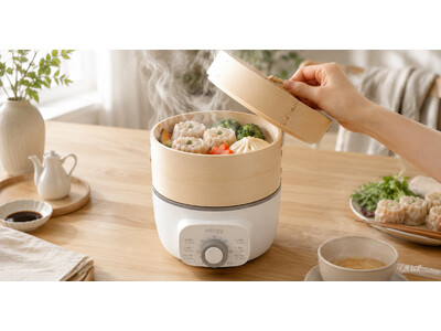 せいろブームの次は“電気式”へ。火を使わず、コンロを塞がない「sology 電気蒸し器 ESS5601」登場