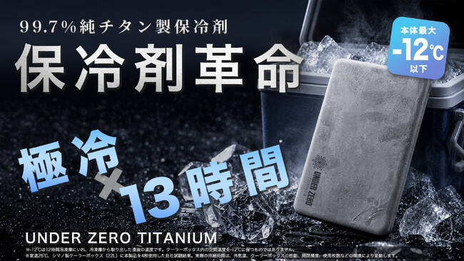 Makuake開始2日で目標金額の「1000％」超え！！純チタン99.7％の薄型冷却プレート「アンダーゼロチタニウム」アウトドアだけでなく、離乳食、デザートなど、「冷たくしたい」をサポート