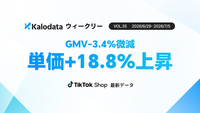 Kalodataウィークリー】日本TikTok Shop市場、GMV33.4億円を記録 大