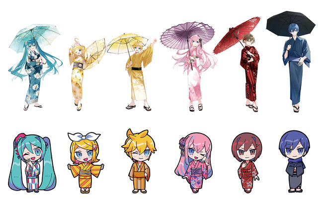 『初音ミク』をはじめとするバーチャルシンガー6人の、浴衣姿の描きおろしイラストを使用した新商品が7月12日発売！　アニメイトでは、特典「ステッカー」がもらえるフェアを同日より開催!!