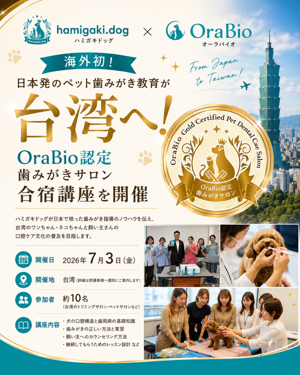 株式会社ハミガキドッグ、台湾にて海外初となる「OraBio認定歯みがきサロン合宿講座」を開催