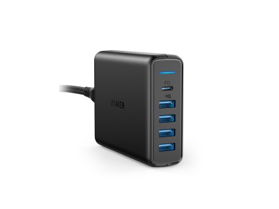 【Anker】合計60Wの給電が可能なPower Delivery対応の5ポートUSB急速充電器「Anker PowerPort I PD - 1 PD & 4 PowerIQ」を販売開始