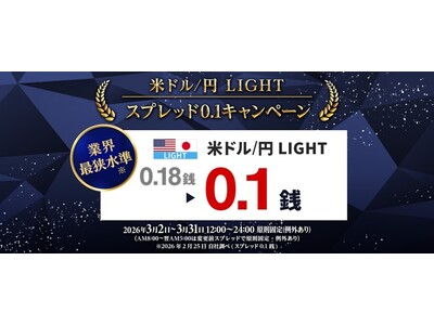 3月2日（月）より『米ドル/円 LIGHTスプレッド0.1キャンペーン』を開催いたします！