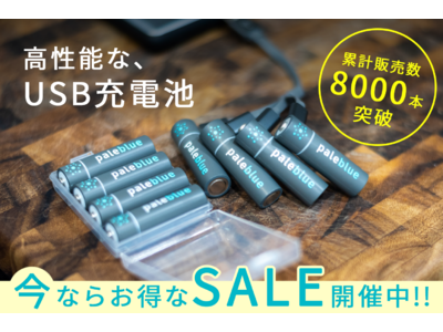 ＼最大2500円OFF／おまとめ買いでお得にGET！エコフレンドリーなUSB充電式乾電池【Pale Blue】特別セール開催中