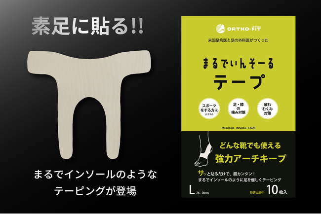 足裏からパフォーマンスUP・常識を塗り替える！素足に貼る「まるでいんそーる テープ 」新発売