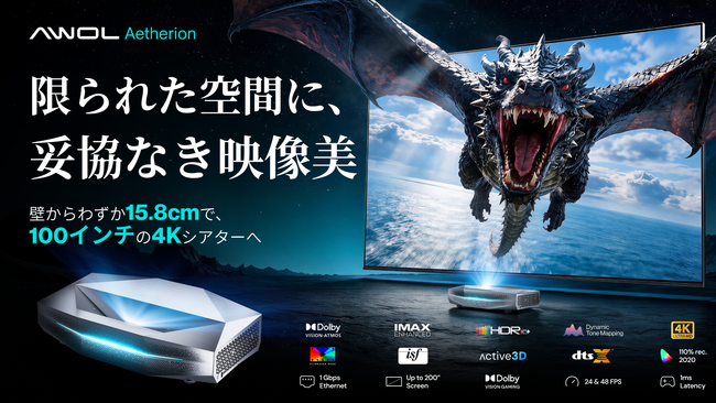 �ȃX�y�[�X�ł��f��ق̂悤�Ȗv�����������@4K���Z�œ_�v���W�F�N�^�[�uAWOL Aetherion�v�V���[�Y�̓��{���N���E�h�t�@���f�B���O�A8��18���i�΁j�X�^�[�g