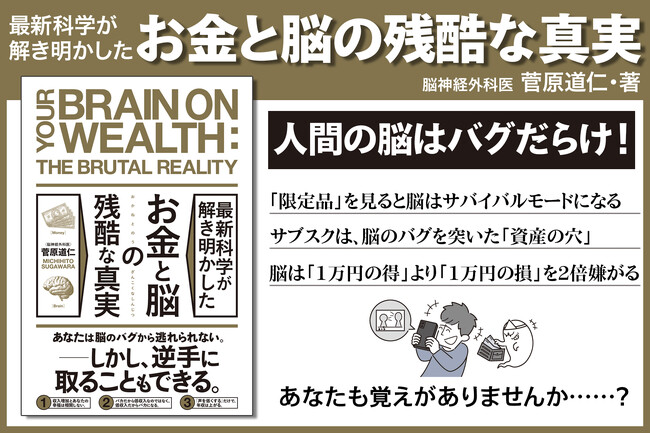 日増しに物価高騰が叫ばれる中、なぜ私たちは無駄遣いをやめられず、投資で損をするのか？　最新の脳科学からお金の罠を解き明かす新刊『最新科学が解き明かした お金と脳の残酷な真実』発刊。