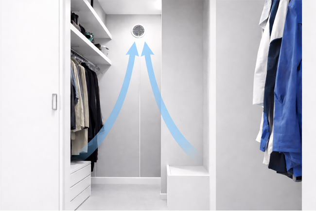 押入れ・クローゼットの湿気・ニオイ・カビ対策を手軽に　― コンセント式で壁内電気工事が不要 ―　収納換気ファン「カラリFan-R（カラリファン・リフォーム）」を発売