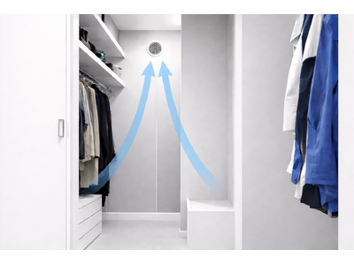 押入れ・クローゼットの湿気・ニオイ・カビ対策を手軽に　― コンセント式で壁内電気工事が不要 ―　収納換気ファン「カラリFan-R（カラリファン・リフォーム）」を発売