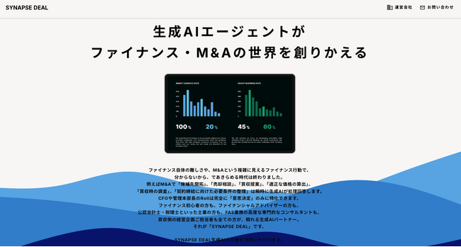 【M&A仲介者の専門性を生成AIで強化、誰でも即戦力化を実現】SYNAPSE DEAL設立　まずは仲介事業者が活躍できる環境を創出し、安心できる事業承継を実現