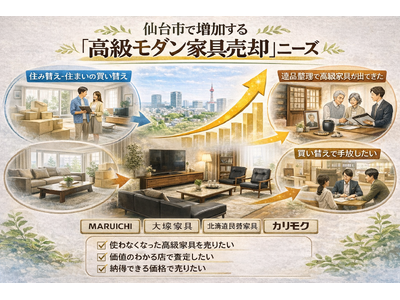 仙台市で「アルフレックス家具の買取強化」を開始｜購入10年以内は10,000円保証、共同販売ルート構築で高価買取体制を拡充