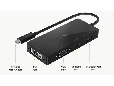 【Belkin】「USB-C to 映像変換アダプタ（HDMI、DisplayPort、VGA、DVI）」 9月4日(金)より発売開始