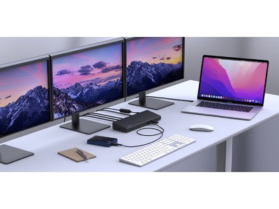 【Belkin】M2/M1チップ搭載MacBookで最大3台のモニターに4Kの映像を表示可能「CONNECT Universal USB-C(R) Triple Display Dock」 8月10日発売