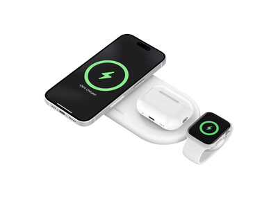 【Belkin】脱着式Apple Watch急速充電ドングル付き！3台同時充電可能な「Qi2」充電器Belkin Qi2 3-in-1ワイヤレス充電パッドが発売開始！