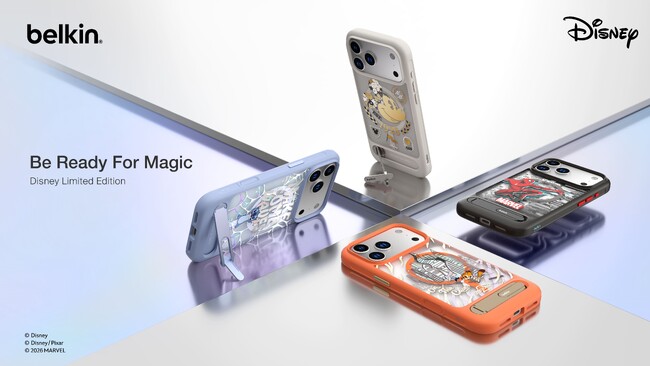 【Belkin】スマホアクセサリー新製品 ラインナップを公開！ iPhone 17シリーズ対応ディズニー特別デザインケースなど