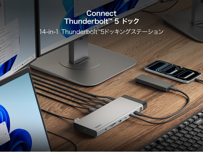 ������K�iThunderbolt 5���ځA���ɂ̃p�t�H�[�}���X����������t���b�O�V�b�v�h�b�N�@Belkin Connect 14-in-1 Thunderbolt(TM) 5�h�b�L���O�X�e�[�V����