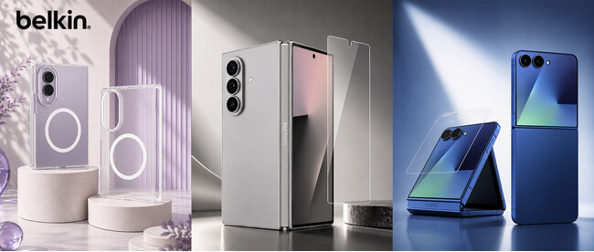 �����ϏՌ����̃N���A�P�[�X�┽�˖h�~�@�\��������ی�t�B���������C���i�b�v Galaxy Z Flip8/Z Fold8�V���[�Y�Ή��A�N�Z�T����̔�